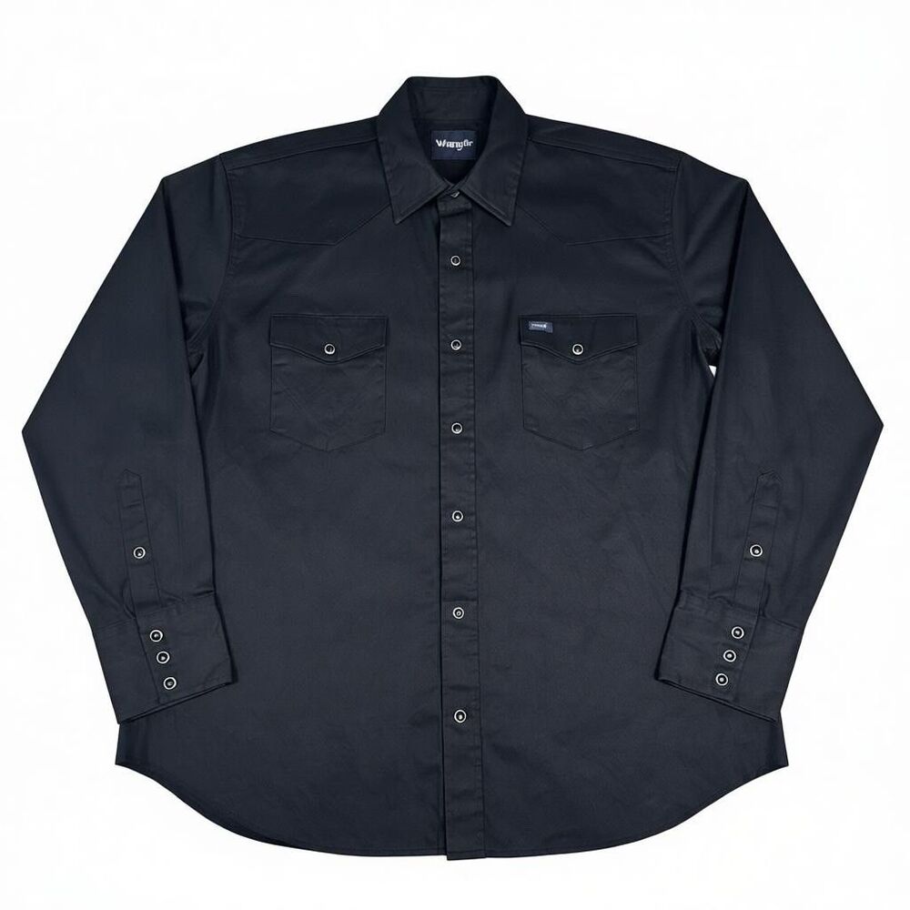 Wrangler Men's Black Casual Button Down Shirt
